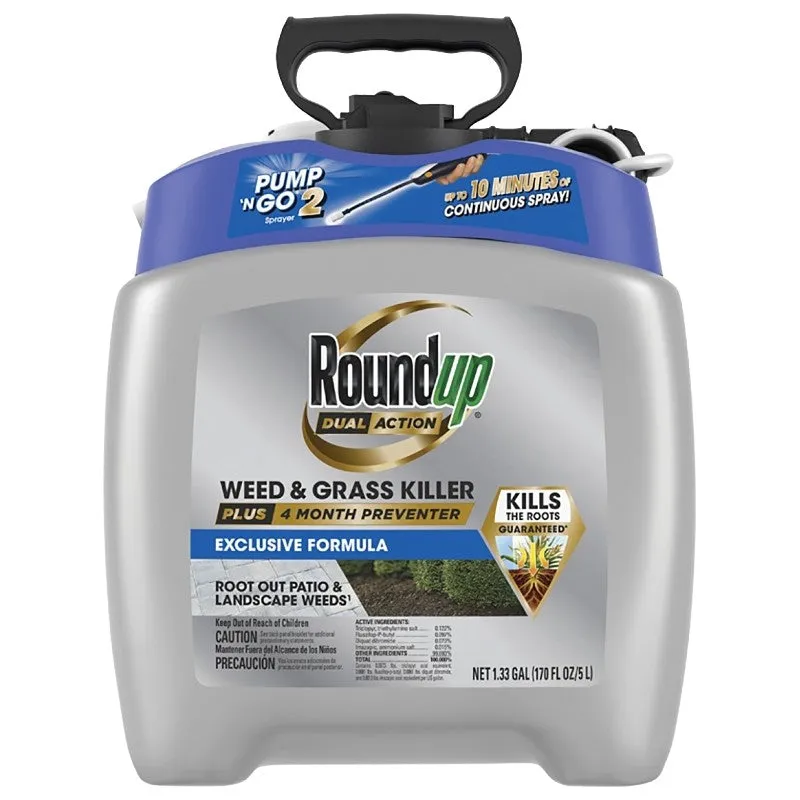 Roundup 5377504 Ready-to-Use Weed and Grass Killer, Liquid, 1.33 gal