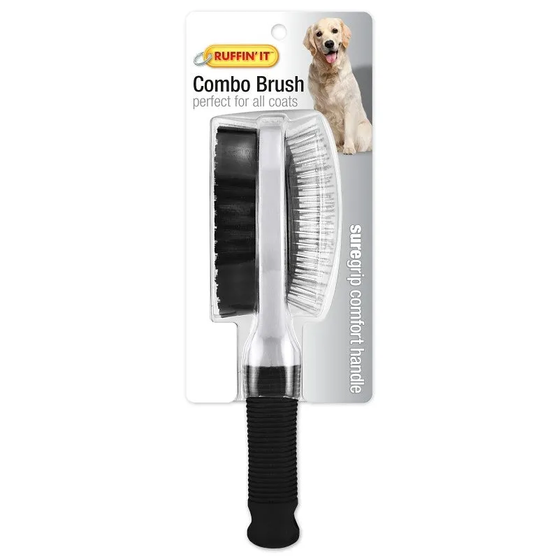 Ruffin’It 19743 Pin and Bristle Brush, Combo, Metal/Plastic, Blue