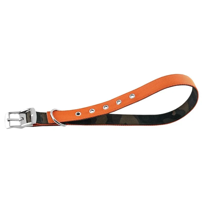 Ruffin’It 31302 Reversible Dog Collar, 16 to 20 in L, 3/4 in W, Nylon, Camouflage/Orange (Pack of 3)