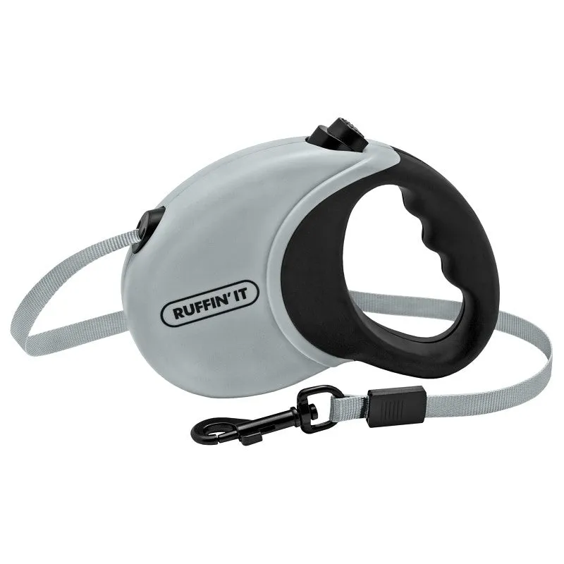 Ruffin’It 98607 Retractable Leash, 10 ft L, Blue/Gray/Pink, S