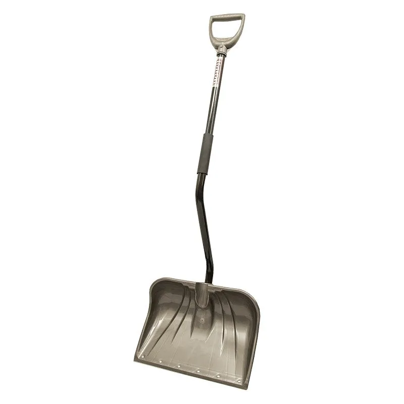Rugg 26PBSW-S Snow Shovel, 18 in W Blade, 13 in L Blade, Combo Blade, Polyethylene Blade, Steel Handle, 53-1/2 in OAL