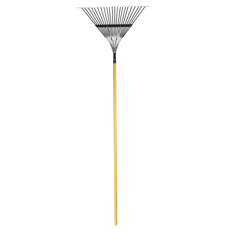 Rugg TT22-54 Deluxe Leaf Rake, Steel Tine, 22 in W Tine, 22-Tine, Hardwood Handle, 54 in L Handle