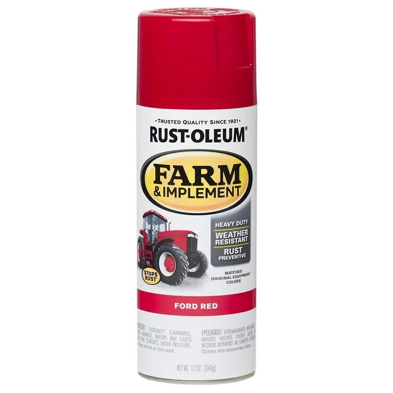 Rust-Oleum 280136 Farm Equipment Spray , Gloss, Ford Red, 12 oz, Can