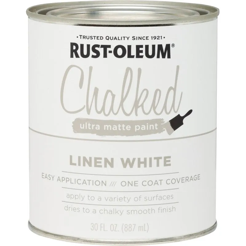 Rust-Oleum 285140 Chalk Paint, Ultra Matte, 30 oz, Linen White (Pack of 2)