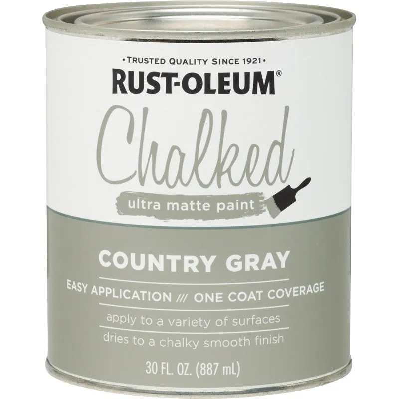 Rust-Oleum 285141 Chalk Paint, Ultra Matte, Country Gray, 30 oz (Pack of 2)