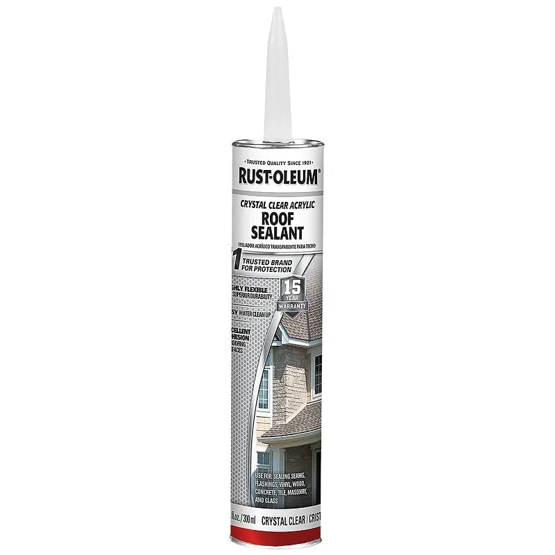 Rust-Oleum 301825 Acrylic Roof Sealant, Clear, Liquid, 10.1 oz, Cartridge