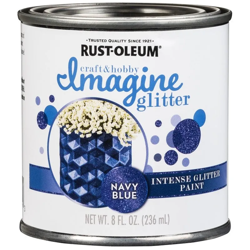 Rust-Oleum Imagine Craft & Hobby 350117 Intense Paint, Glitter Navy Blue, 8 oz, Can