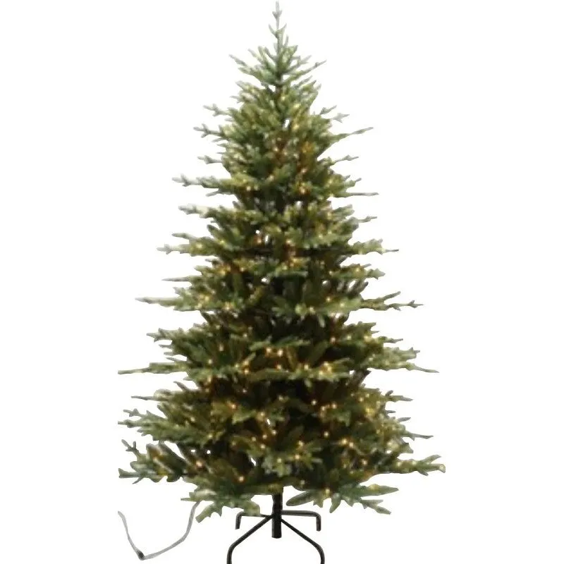 Santas Forest 61944 Pre-Lit Cascade Noble Fir Tree, 4 ft H, Nobel Fir Family, Mini Bulb, Multi/Clear Light