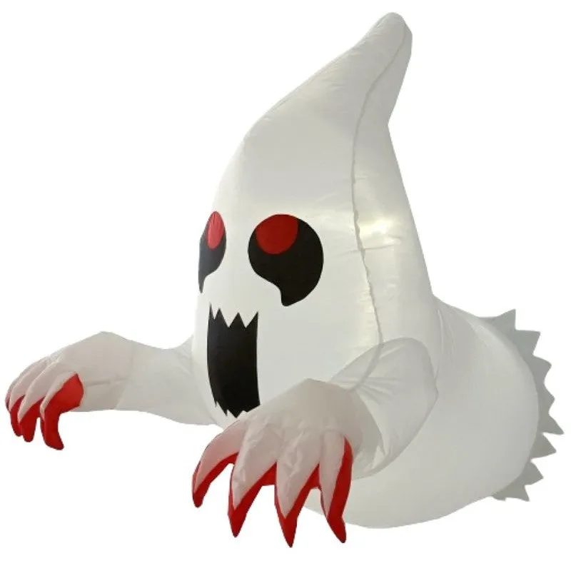 Santas Forest 90980 Inflatable Window Popping Ghost, 3.5 ft H, Polyester, White, Internal Light/Music: Internal Light, Indoor/Outdoor