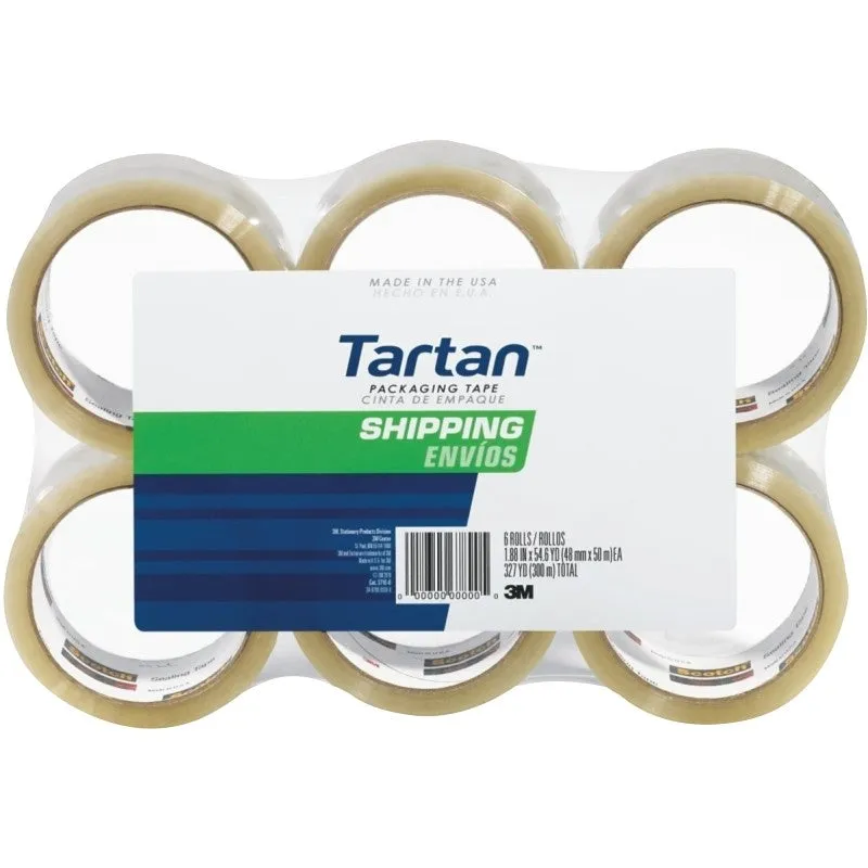 Scotch 3710-6/3710 Sealing Tape, 50 m L, 48 mm W, Polypropylene Backing, Clear