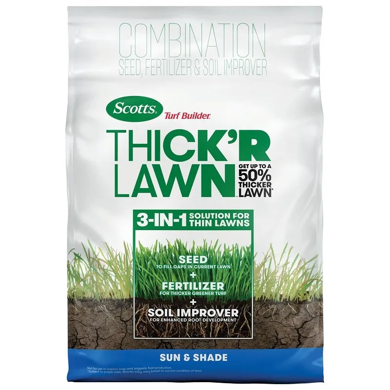 Scotts 30156 Thick’R Lawn Sun and Shade Mix Grass Seed, 12 lb Bag