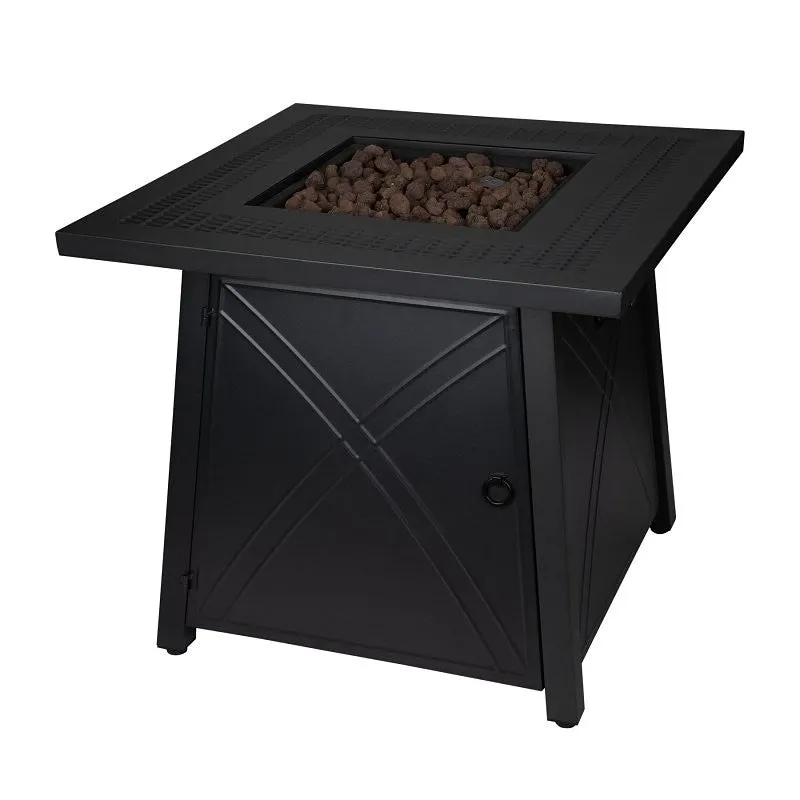 Seasonal Trends 52072 Fire Pit, 28 in OAW, 28 in OAD, 24 in OAH, Square, Propane, Pulse Ignition