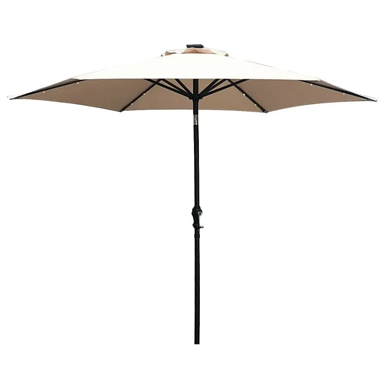 Seasonal Trends 59792 Tilt/Crank Market Umbrella with LED Lights, 94.4 in H, 106.2 in W Canopy, 106.2 in L Canopy