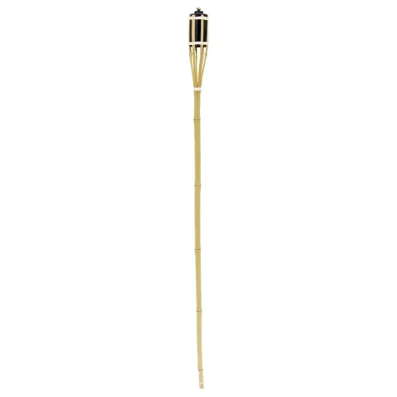 Seasonal Trends Y2571 4 ft Bamboo Party Torch, 2.36 in H, Bamboo, Fiberglass, and Metal, Beige, Black (Pack of 96)