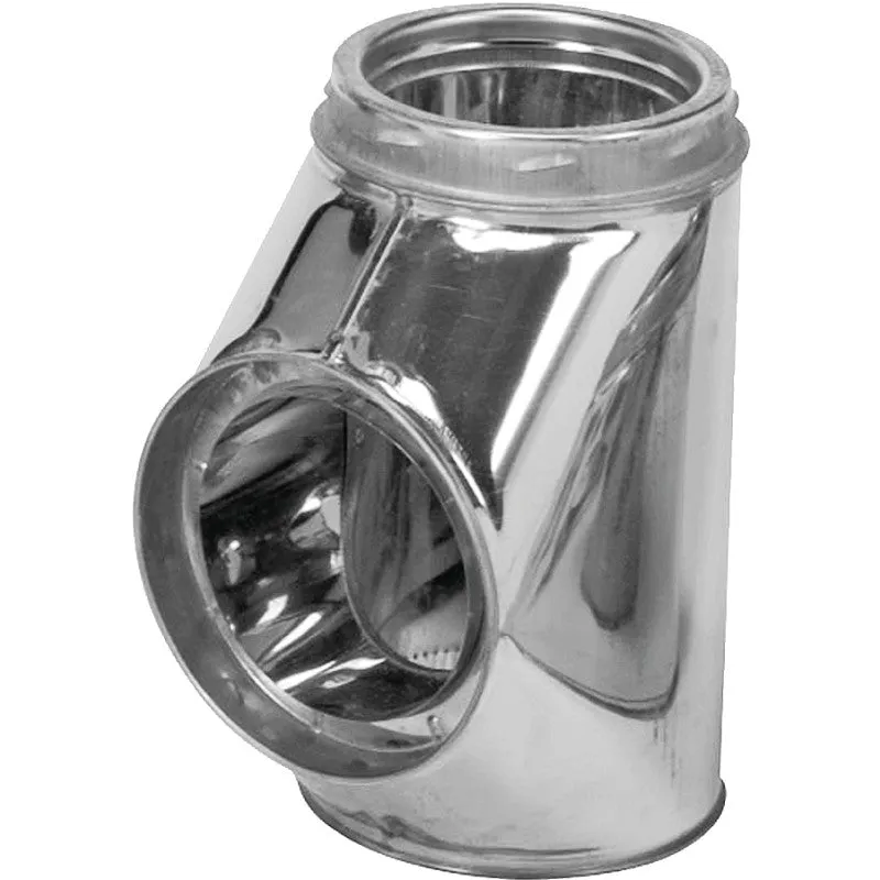 Selkirk 206100 Insulated Chimney Tee with Cap, 6-1/4 in Connection, Stainless Steel