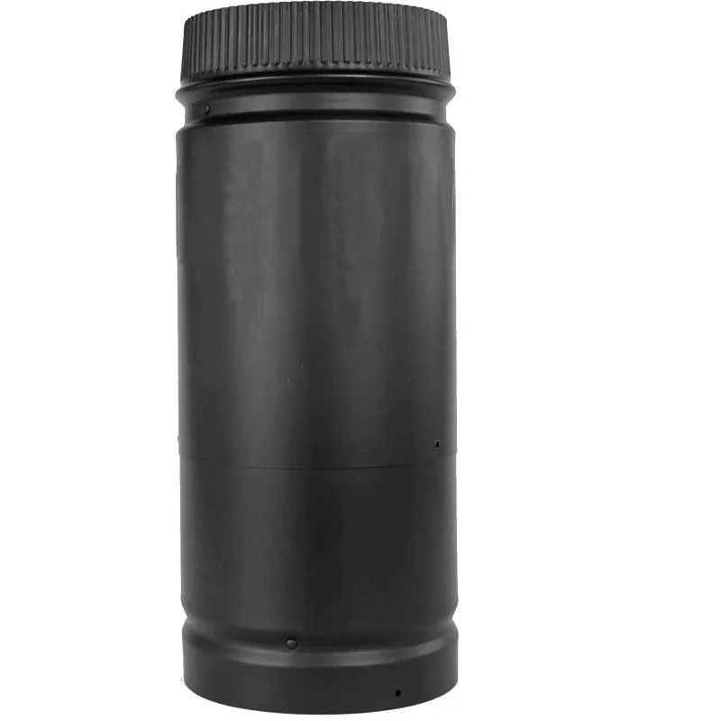 Selkirk DSP6AL-1/266086 Stove Pipe, 6 in ID x 6-1/2 in OD Dia, 12 to 18 in L, Aluminized Steel/Stainless Steel, Black
