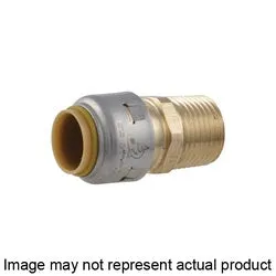 SharkBite Max UR142A Adapter, 1 x 3/4 in, Push-to-Connect x MNPT, Brass/Stainless Steel, 400 psi Pressure