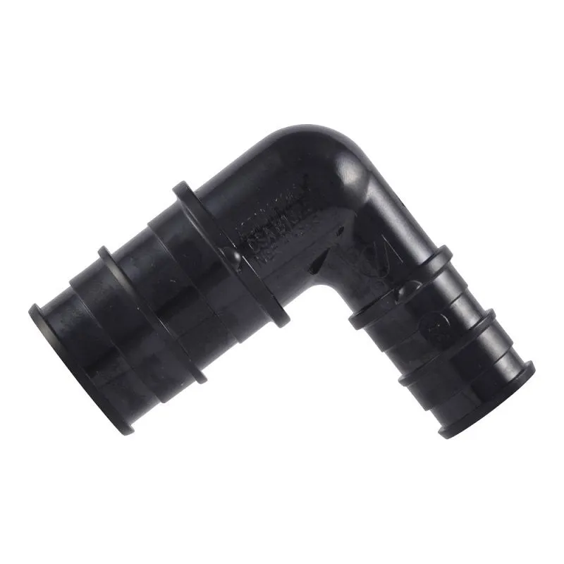 SharkBite UA274A5 Reducing Elbow, 3/4 x 1/2 in, Barb, 90 deg Angle, Acudel Polymer, Black, 150 to 160 psi Pressure