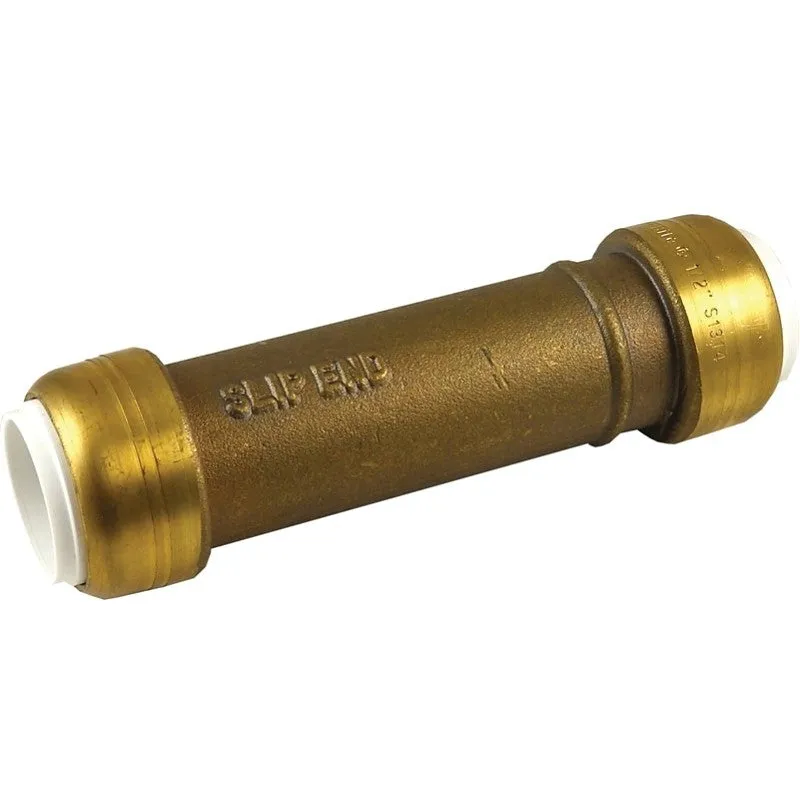 SharkBite UIP3020A Slip Pipe Coupling, 1 in, Brass, SCH 40, SCH 80, SCH 180 Schedule, 200 psi Pressure
