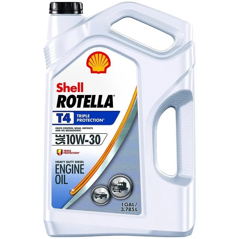Shell Rotella T4 550045144 Engine Oil, 10W-30, 1 gal Jug (Pack of 3)