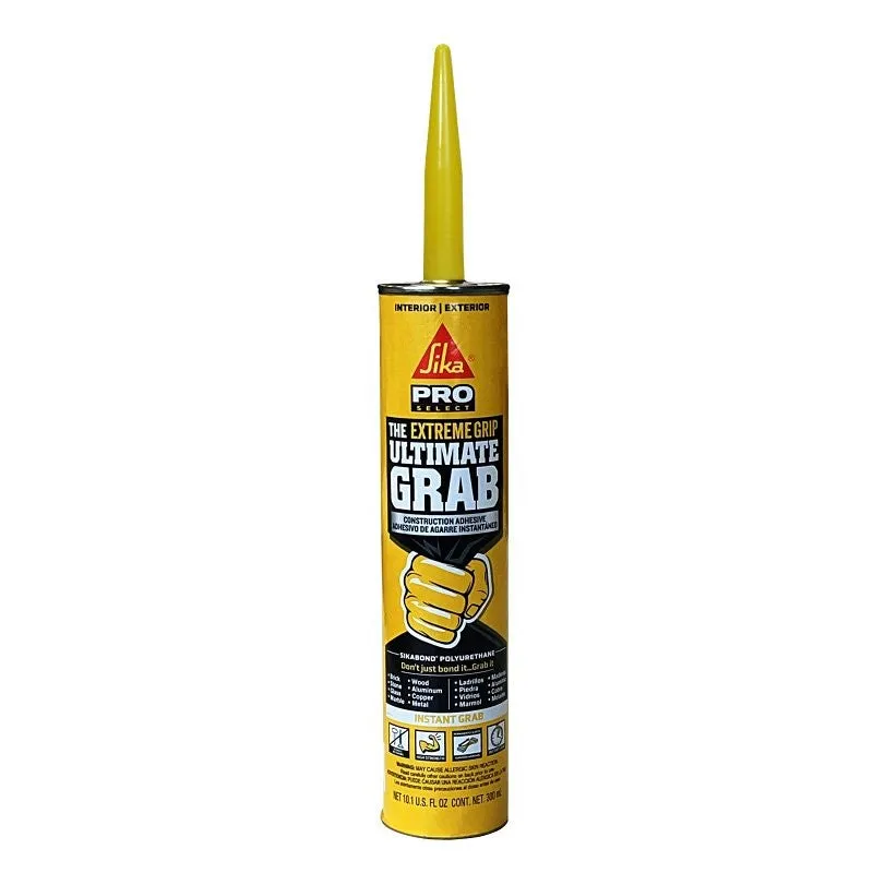 SikaBond 476098 Ultimate Grab Adhesive, Gray, 10.1 fl-oz Cartridge