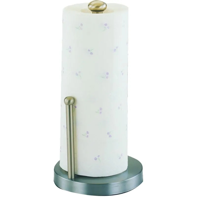 Simple Spaces L1070-26-02-M Paper Towel Holder, 3/4 in Dia Rod, 12 in L Rod, Satin Nickel