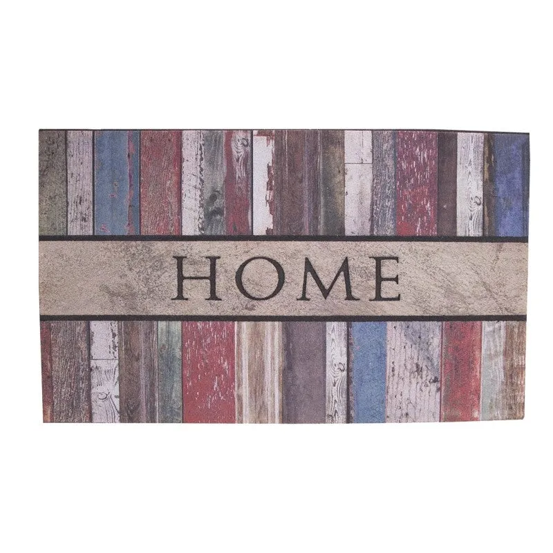Simple Spaces T1995 Door Mat, 30 in L, 18 in W, Flocking Pattern, Polyester Surface