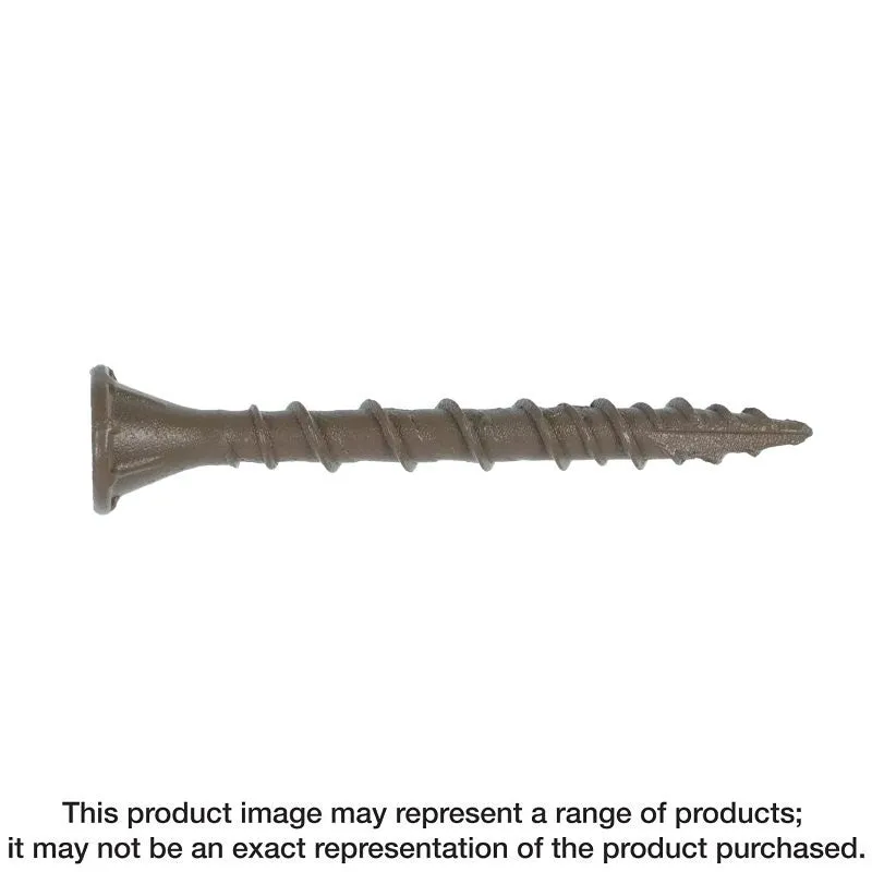 Simpson Strong-Tie Deck-Drive DSVT DSVT158R5LB Deck Screw, #8 Thread, 1-5/8 in L, Variable Thread, Tan, Ribbed Flat Head