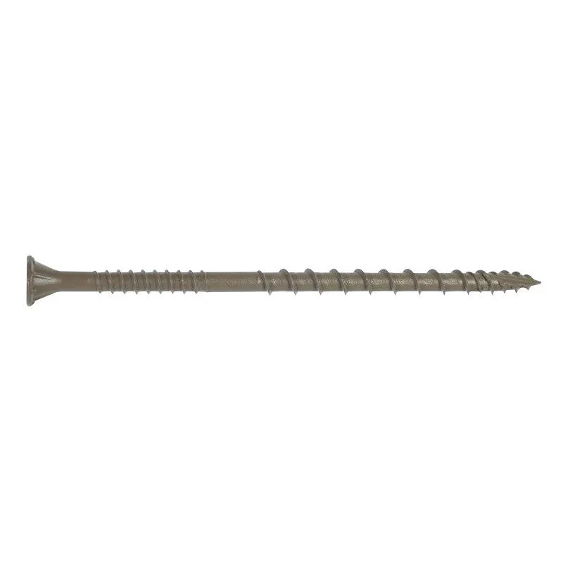 Simpson Strong-Tie Deck-Drive DSVT DSVT312R5LB Deck Screw, #10 Thread, 3-1/2 in L, Variable Thread, Ribbed Flat Head