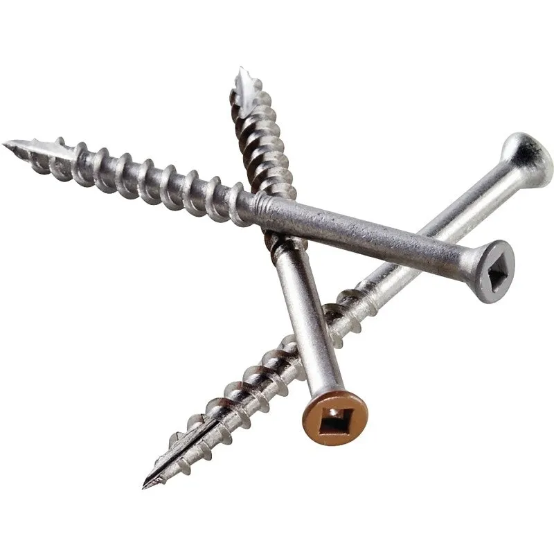 Simpson Strong-Tie S07C162FBP Deck Screw, #7 Thread, 1-5/8 in L, Coarse Thread, Trim Head, Square Drive, 135/PK