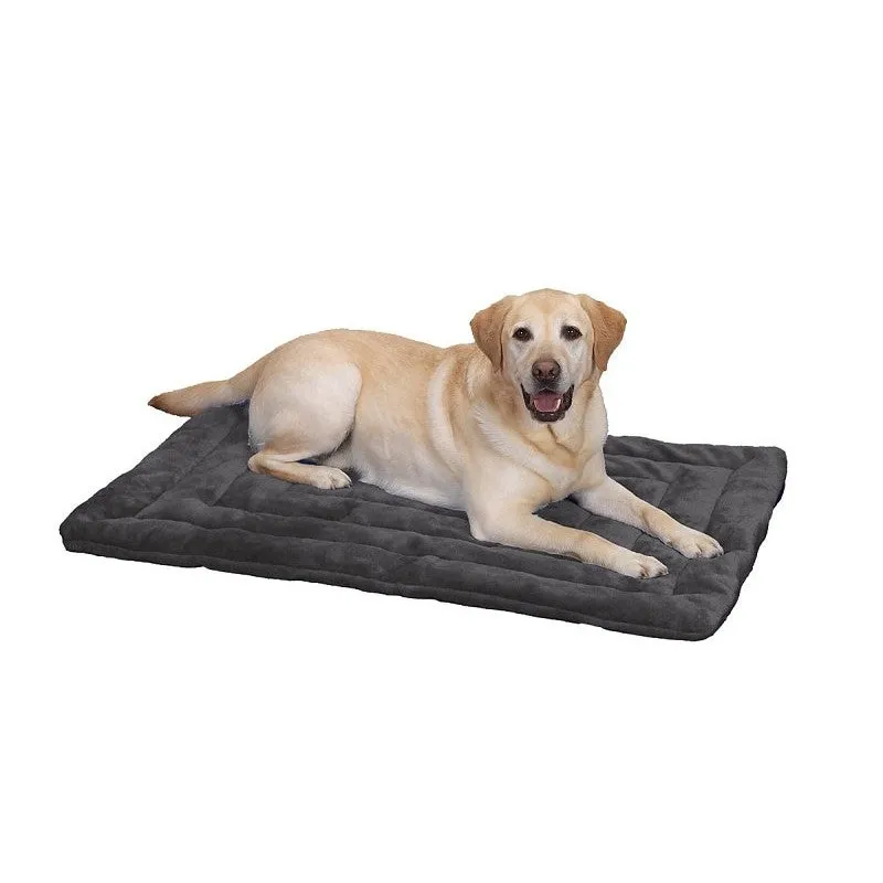 Slumber Pet ZW941 32 20 Plush Dog Mat, 32 in L, 20 in W, Plush Fur/Polyfiber Cover, Gray