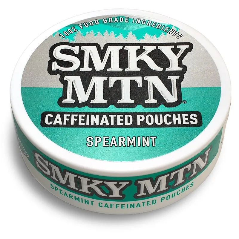 Smokey Mountain 03790 Caffeinated Pouch, Spearmint, 15 Count, Can (Pack of 10)