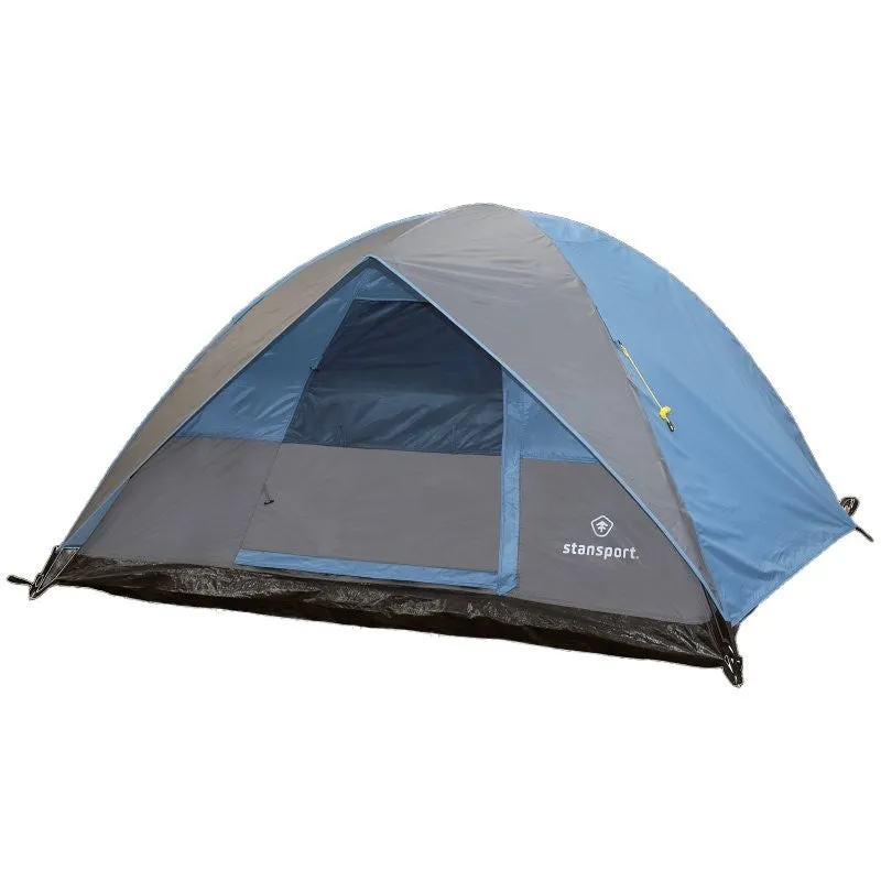 Stansport 728 Dome Tent, 96 in L, 84 in W, 4 Person, Blue/White