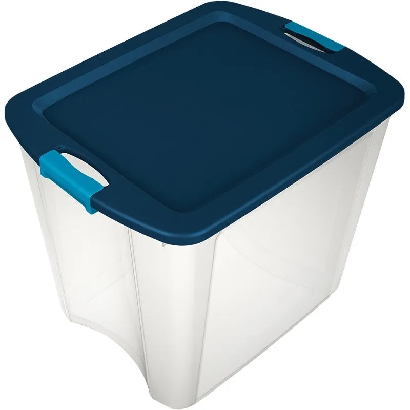 Sterilite 14489604 Carry Tote, Plastic, Clear, 23-5/8 in L, 18-5/8 in W, 20-1/8 in H (Pack of 4)