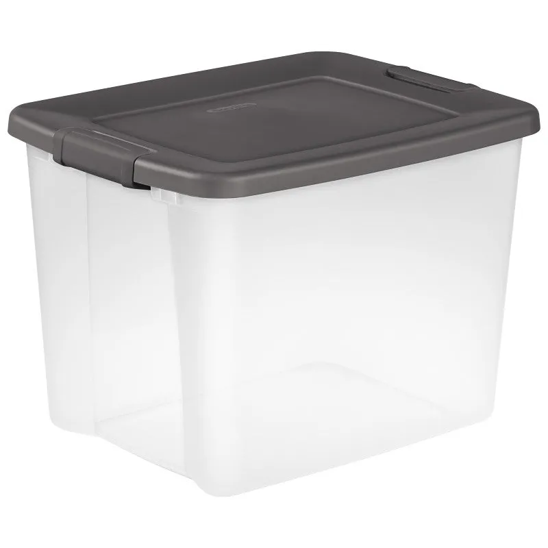 Sterilite 19373V06 Shelf Tote, Plastic, Clear, 19-7/8 in L, 15-1/2 in W, 14-3/4 in H (Pack of 6)