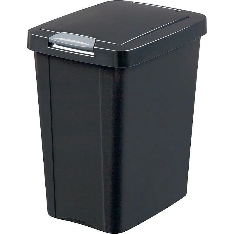Sterilite TouchTop 10439004 Waste Basket, 7.5 gal Capacity, Black, 17-3/4 in H (Pack of 4)