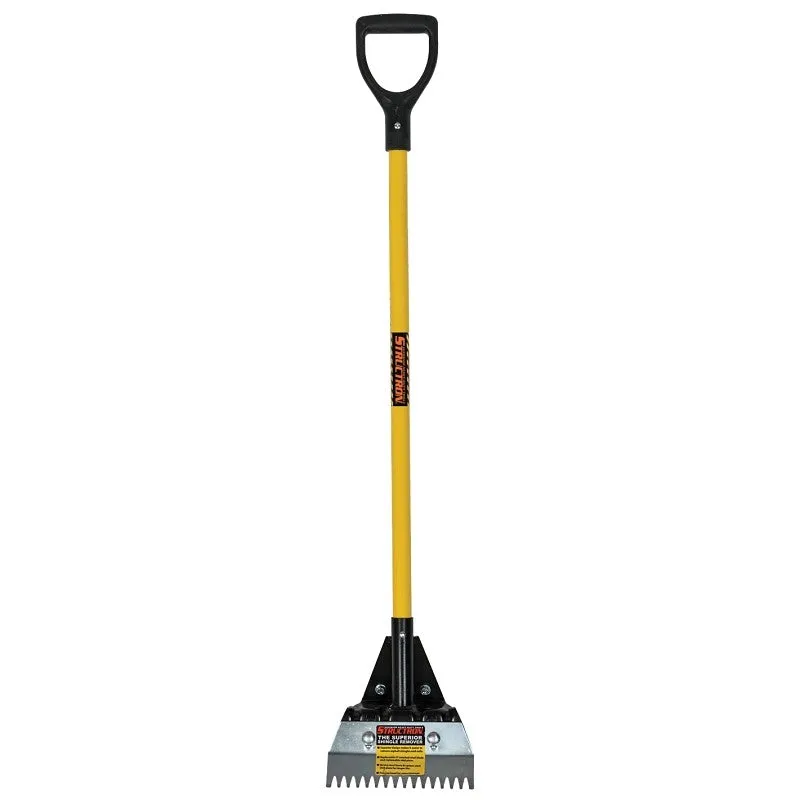 Structron S600 Power Series 49749 Shingle Remover Shovel, Carbon Steel Blade, Steel Head, D-Shaped Handle, 48 in OAL