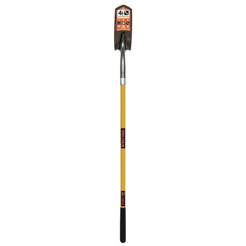 Structron S700 SpringFlex 89184 Trenching Shovel, 4 in W Blade, 14 ga Gauge, Steel Blade, Fiberglass Handle, Long Handle