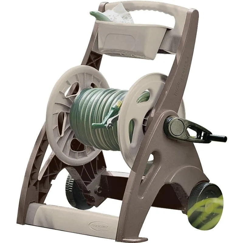 Suncast SFB200B Hose Reel Cart, 5/8 in Hose, 225 ft of 5/8 in Hose, Crank Handle, Resin
