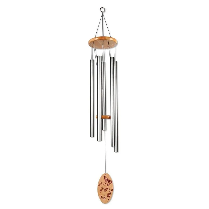 Sunset Vista Designs 90643 Wind Chime, 5 in L x 5 in W x 36 in H Dimensions, Silver