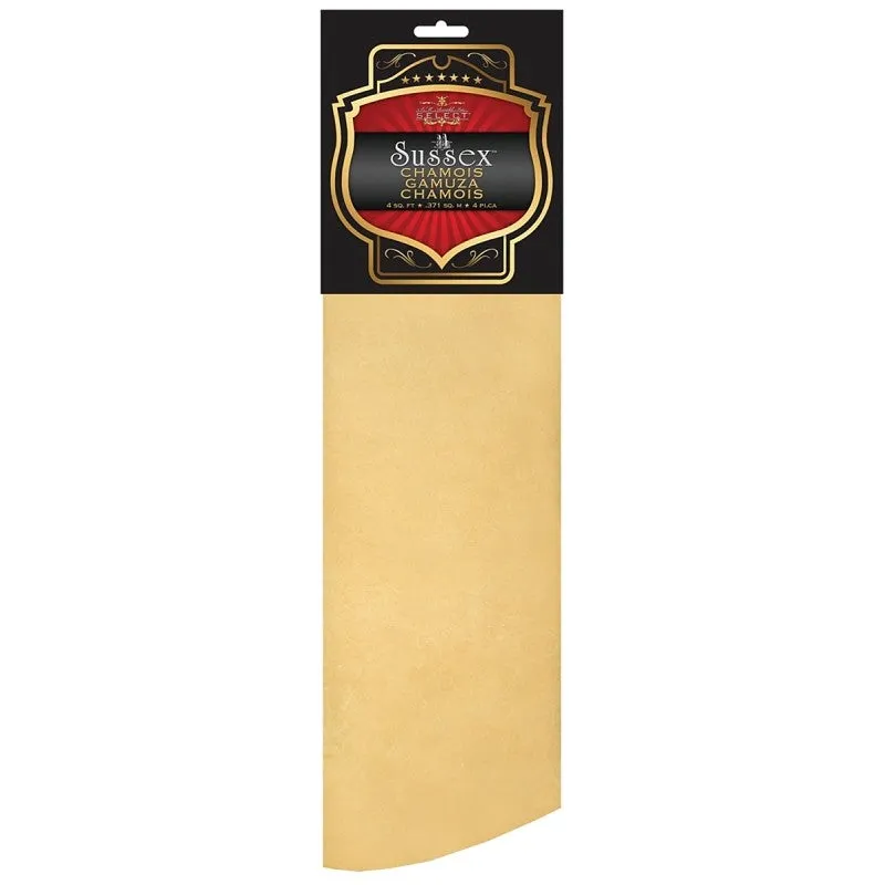 Sussex 85-140 Premium Chamois, 4 sq-ft, Leather, Clear