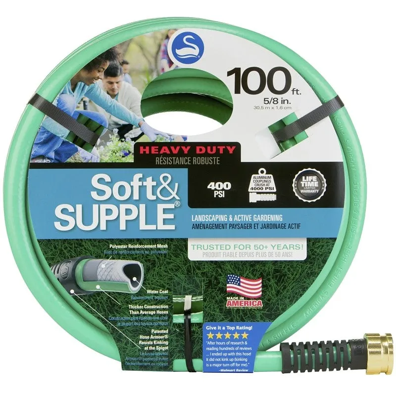 Swan SNSS58100 Garden Hose, 100 ft L, Rubber/Vinyl, Green