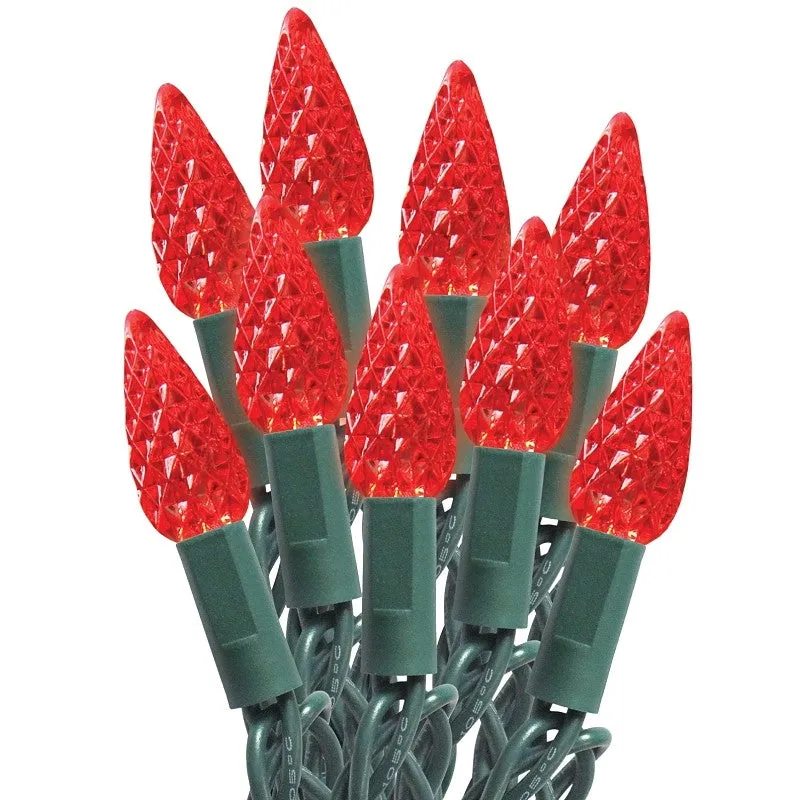 Sylvania 29582 Light Cord, 100-Lamp, C6, Red, 20,000 hrs Average Life, 51.3 ft L