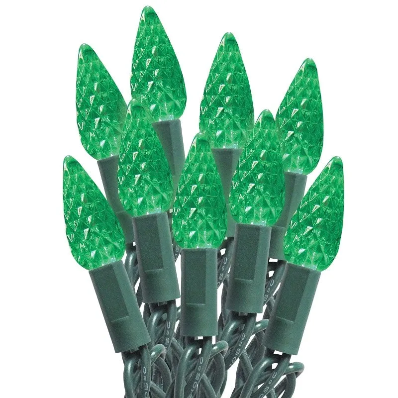 Sylvania 29585 Light Cord, 100-Lamp, C6, Green, 20,000 hrs Average Life, 51.3 ft L