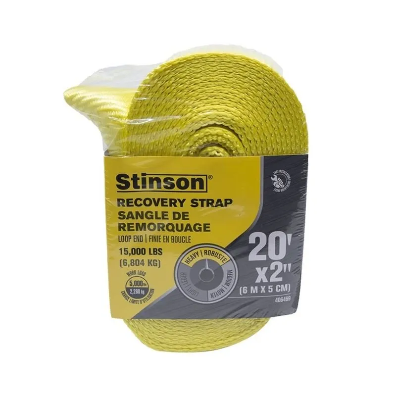 TOOLWAY 406469 Recovery Strap W / Loops 20ft x 2in BS 15,000lb