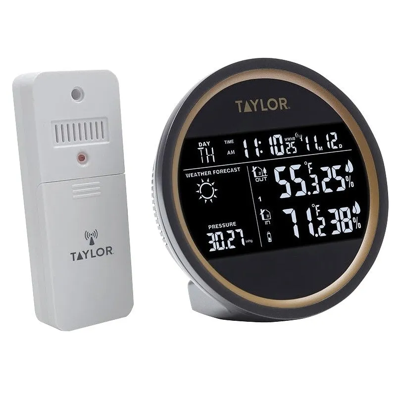 Taylor 5282011 Weather Forecaster with LED, Battery, 32 to 122, -4 to 140 deg F, 20 to 95 % Humidity Range