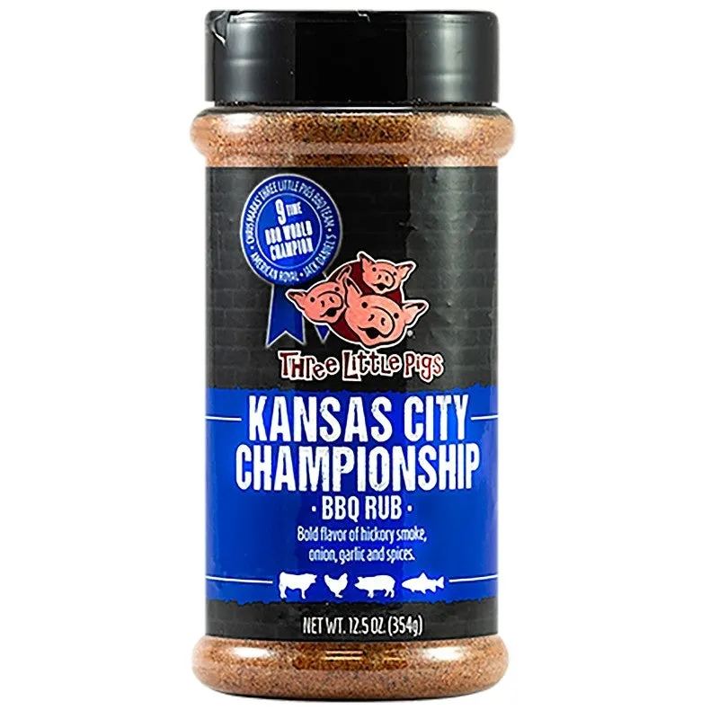 Three Little Pigs OW85171 BBQ Rub, Hickory Smoked, 12.5 oz Bottle