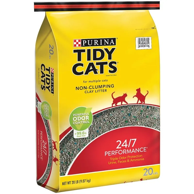 Tidy Cats 7023010720 Cat Litter, 20 lb Capacity, Gray/Tan, Granular Bag