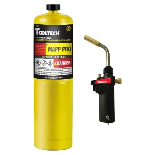 Tooltech 715073 HAZ Torch Kit Max Heat Turbo w/Mapp-Pro gas
