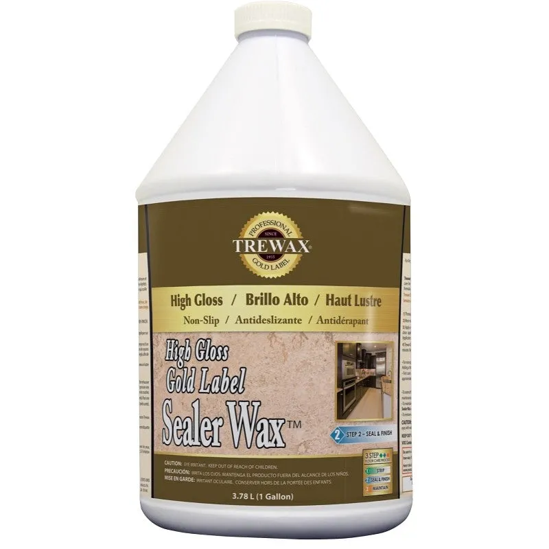 Trewax Gold Label 887171967 Sealer Wax, 1 gal, Liquid, Acrylic, White